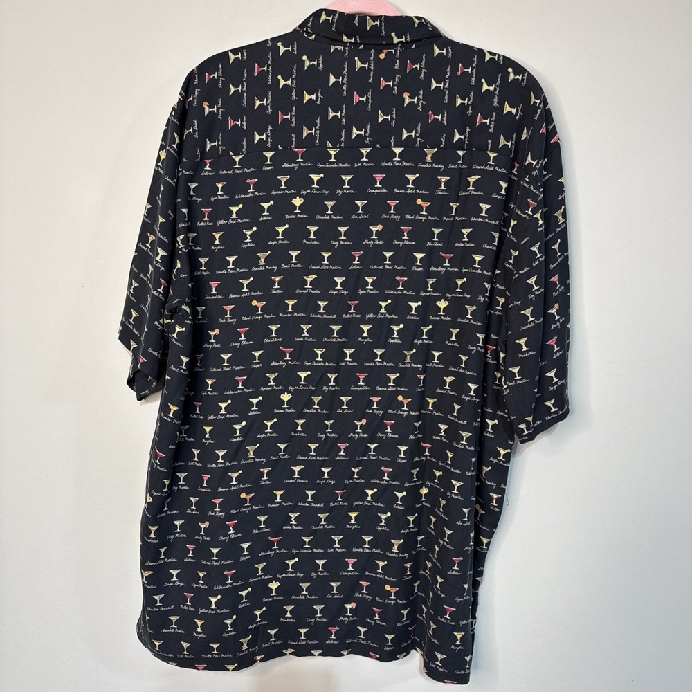 Tori Richard 100% Silk Shirt XL Martini Cocktail Print Hawaiian Aloha Mens #085 - Picture 5 of 14